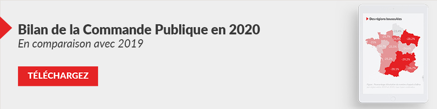 Bannière de téléchargement de notre infographie : bilan de la commande publique en 2020