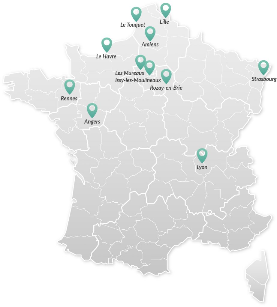 Carte de France des villes dans un processus d'expérimentation de la smart city