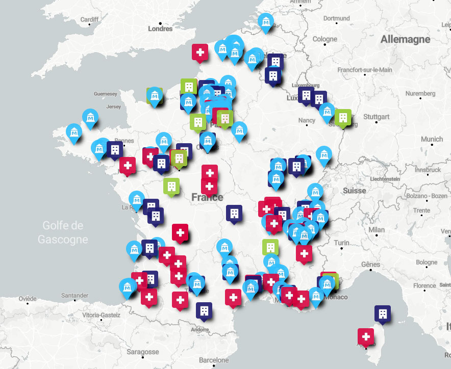 carte représentant toutes les cyberattaques envers des institutions publiques