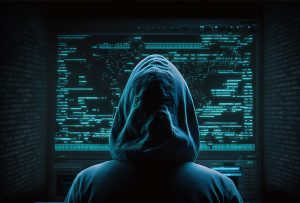 Image d'un hackeur devant son ordinateur afin d'illustrer notre article sur la cybersécurité dans le secteur public.